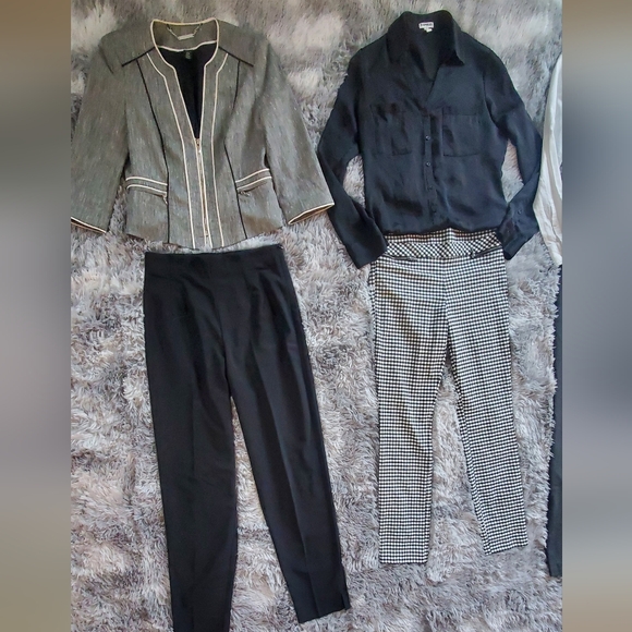 Lot X 6 Office Work Bundle Blazer Jacket Pants Button Up Shirt Blouses Tailored - Picture 6 of 13